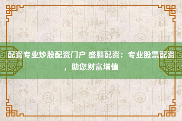 配资专业炒股配资门户 盛鹏配资：专业股票配资，助您财富增值