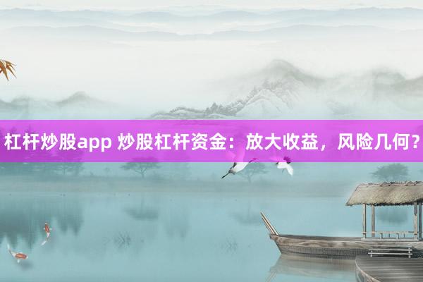杠杆炒股app 炒股杠杆资金：放大收益，风险几何？