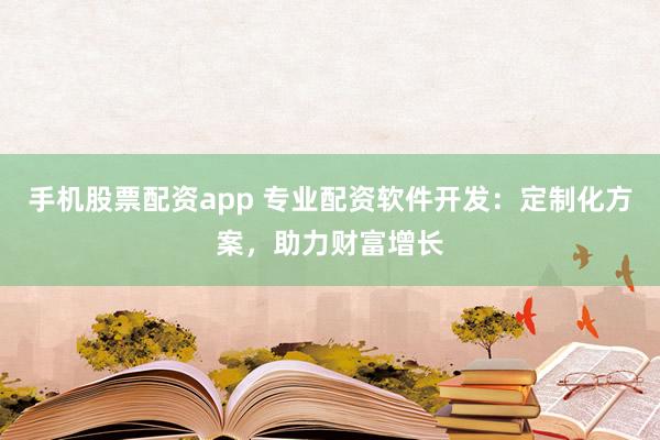 手机股票配资app 专业配资软件开发：定制化方案，助力财富增长
