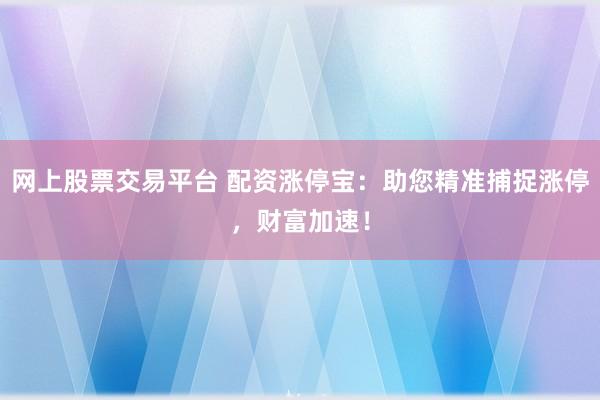网上股票交易平台 配资涨停宝：助您精准捕捉涨停，财富加速！