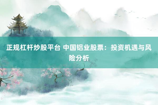 正规杠杆炒股平台 中国铝业股票：投资机遇与风险分析