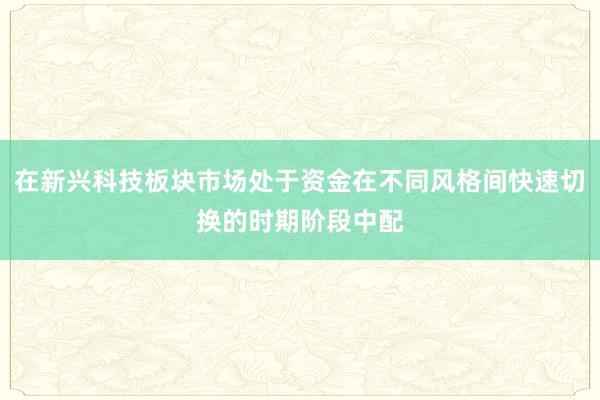 在新兴科技板块市场处于资金在不同风格间快速切换的时期阶段中配