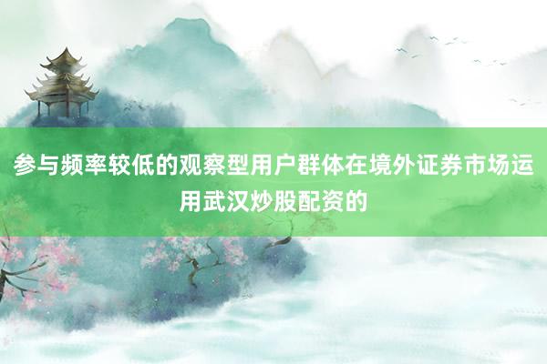 参与频率较低的观察型用户群体在境外证券市场运用武汉炒股配资的